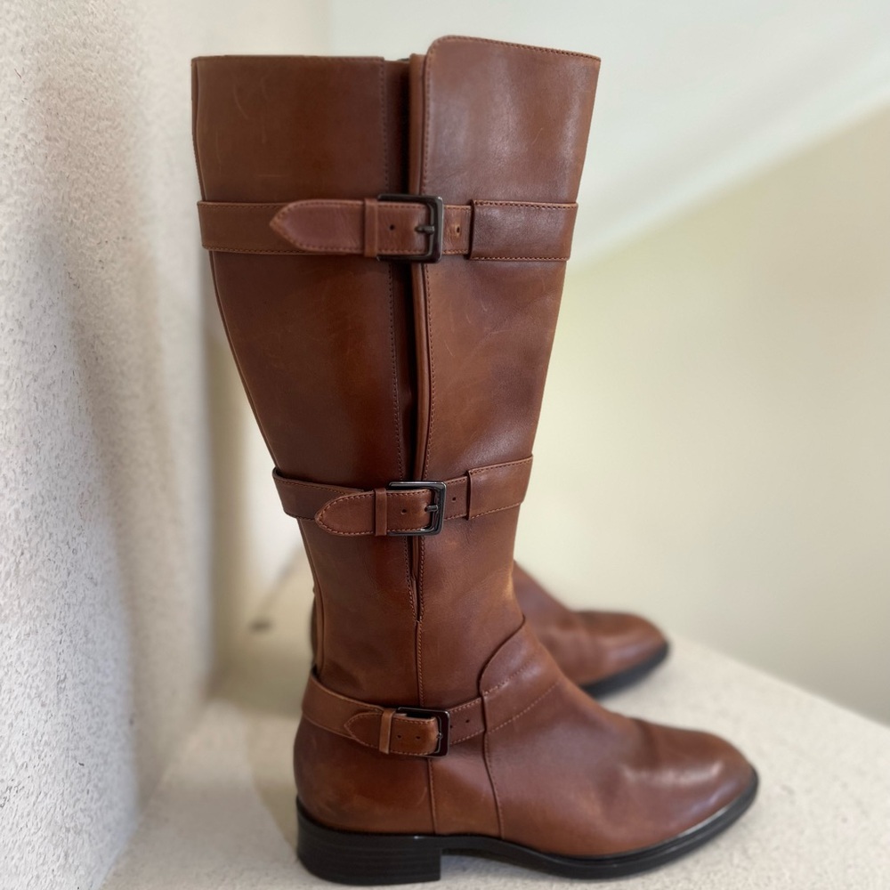 ECCO Women size 8 Chelsea brown leather Tall Riding Boots equestrian western